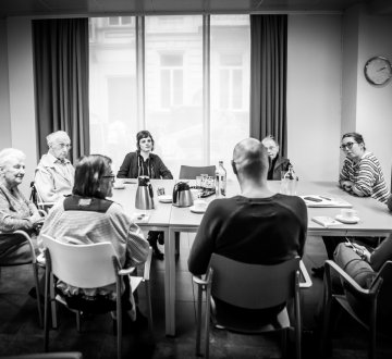 Book To Be workshop met bewoners van Rustoord Privilege, tijdens Festival van de Gelijkheid, Gent, 2018. Foto: Liesbeth Gavriilakis